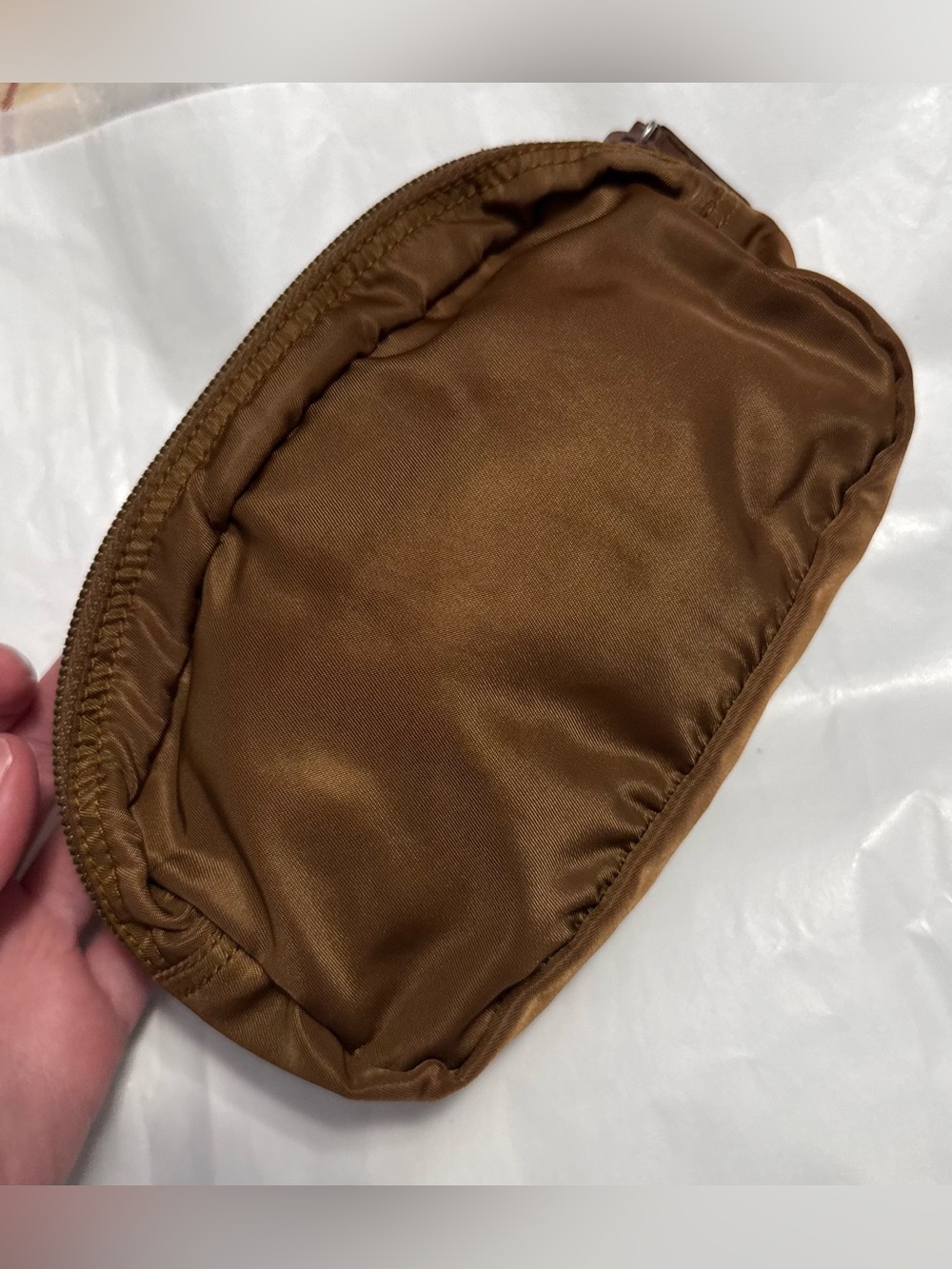 Prada AUTHENTIC Vintage Nylon Brown Logo Triangle Pouch Cosmetic Case Makeup Bag - Picture 7 of 16